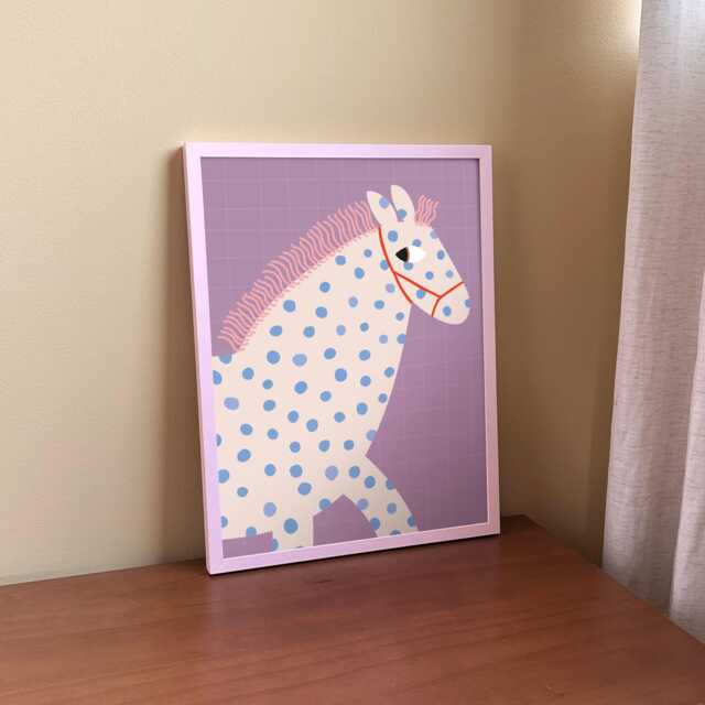 Horse Poster For Kids Room - Appaloosa Illustration Nursery Wall Art - image 1