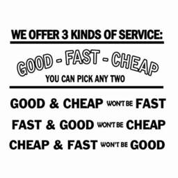 Vwaq We Offer 3 Kinds Of Service Good, Fast & Cheap Vinyl Wall Decal Workplace Business Notice Vwaq-1657 - thumbnail 2