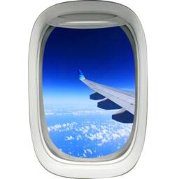 Airplane Decal - Window Frame Vinyl Wall Sticker Peel & Stick Cloud View Mural Aviation Decor Vwaq-Pw7 - thumbnail 2
