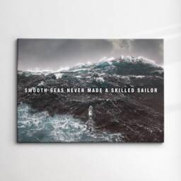 Smooth Seas Skilled Sailor Quote Boat Motivational Inspirational, Framed Canvas Wall Art Poster Print, Home Office & Room Decor, Gift Ideas - thumbnail 3