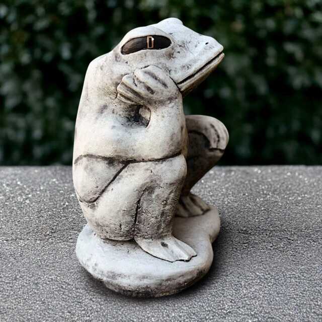 Garden Frog Sculpture Concrete Animal Statue Cement Figure Stone Wildlife Decoration Handmade Front Door Ornament Frog Lover Gift - image 1