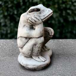 Garden Frog Sculpture Concrete Animal Statue Cement Figure Stone Wildlife Decoration Handmade Front Door Ornament Frog Lover Gift - thumbnail 1