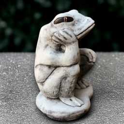 Garden Frog Sculpture Concrete Animal Statue Cement Figure Stone Wildlife Decoration Handmade Front Door Ornament Frog Lover Gift - thumbnail 4