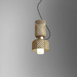 Handmade Woven Bamboo Pendant Light Minimalist Sustainable Home Decor - thumbnail 3