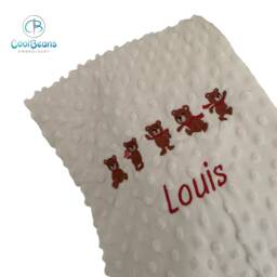 Teddy Bear - Bubble Baby Blanket Embroidered Personalised 95cm X 75cm - thumbnail 1