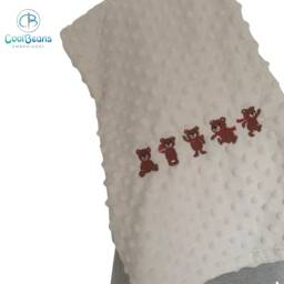 Teddy Bear - Bubble Baby Blanket Embroidered Personalised 95cm X 75cm - thumbnail 2
