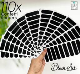 Confetti Wall Stickers Sprinkles 110 Set Black Sheets Rainbow Shaped Removable Decor Nursery Decoration Girl Bedroom Baby Room Playroom - thumbnail 1
