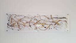 Gold, Cream & Brown Wall Art Large Horizontal Abstract Wall Art Brown, Beige, Gold Painting On Acrylic Minimalistic Panoramic Artwork - thumbnail 1