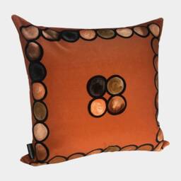 Ombr?? Circle Velvet Cushion, Terracotta