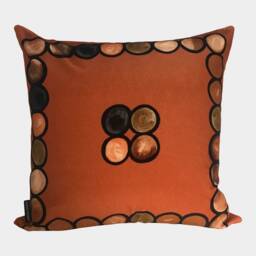 Ombr?? Circle Velvet Cushion, Terracotta - thumbnail 3