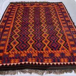 Large Afghan Kilim Rug Handwoven Wool Tribal Rug - 9.5x6.10 Ft - thumbnail 2