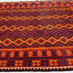 Large Afghan Kilim Rug Handwoven Wool Tribal Rug - 9.5x6.10 Ft - thumbnail 3
