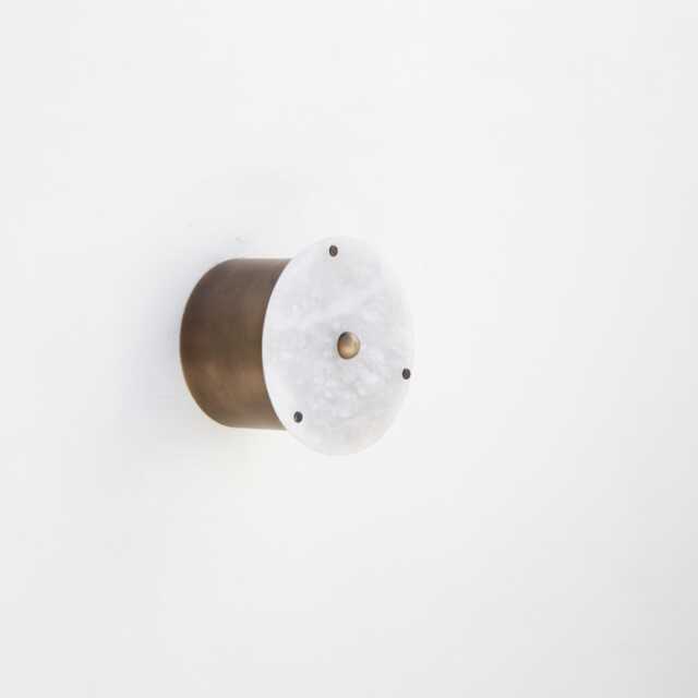 Brass Ceiling/Wall Sconce Light - With Alabaster Shade, Ul Listed, No.0308 - image 1