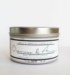 8 Oz Natural Soy Candle Oakmoss & Amber Scented - Tin Cologne- Candles Masculine - thumbnail 1