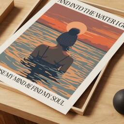 Open Water Swimming Art Print - Into The I Go To Lose My Mind & Find My Soul Sea Poster Swimmer Gift - thumbnail 3