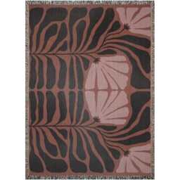 Matisse Burgundy Pink & Black Floral Woven Throw Blanket - thumbnail 4