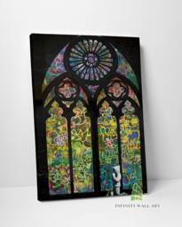 Banksy Stained Glass Window Canvas Art Graffiti Print Picture Abstract Wall Framed Home Decor -C583