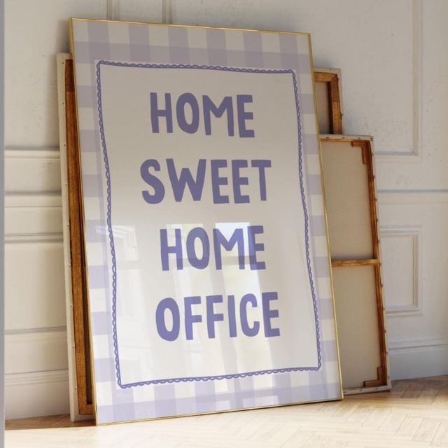 Home Sweet Office Art Print Pastel Blue Card Stock - image 1