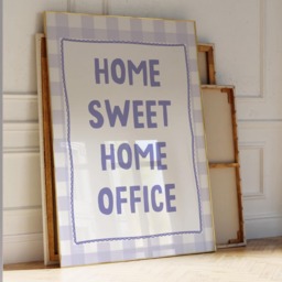 Home Sweet Office Art Print Pastel Blue Card Stock - thumbnail 1
