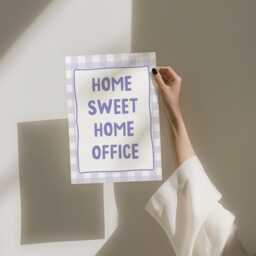 Home Sweet Office Art Print Pastel Blue Card Stock - thumbnail 3