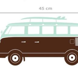 Camper Van Wall Decal Vw Bus, Beach House Decor - 45 X 23 cm - thumbnail 2