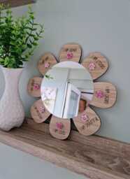 Girls Bedroom Mirror, Flower Pretty Affirmation Gifts For Girls, I Am Kind, Brave, Beautiful Quote, Acrylic - thumbnail 1