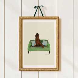 Irish Setter Print - Dogs On Chairs Collection 5x7 Inches/A5 A4 A3 - thumbnail 3