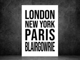 Blairgowrie Iconic Bold Town Scotland Print Poster - Perthshire Gift Bespoke A5 A4 A3 Framed Or Unframed - thumbnail 1