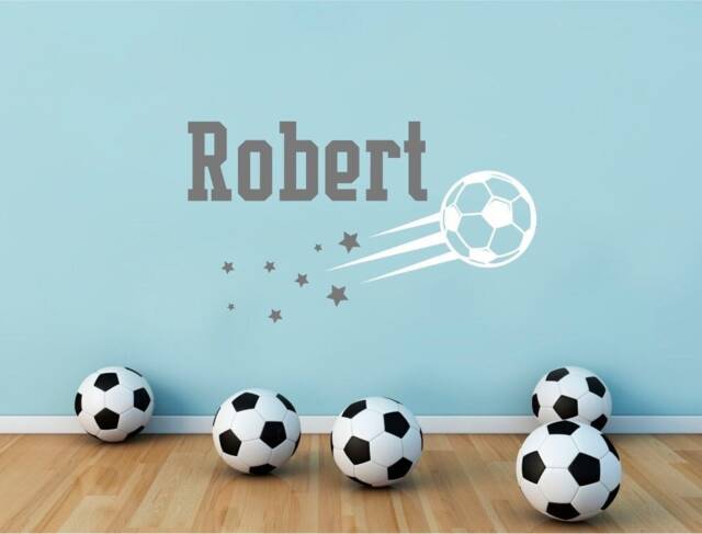 Personalised Football Name Wall Sticker, Football & Name Wall Decoration, Personalised Gift For Footballer, Custom - image 1
