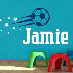 Personalised Football Name Wall Sticker, Football & Name Wall Decoration, Personalised Gift For Footballer, Custom - thumbnail 3