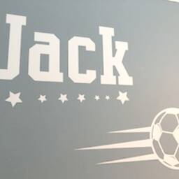 Personalised Football Name Wall Sticker, Football & Name Wall Decoration, Personalised Gift For Footballer, Custom - thumbnail 2