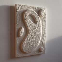 Japandi Wall Decor, Handmade 3D Art, Wabi Sabi Plaster Sculpture, Organic Biomorphic Artwork, White Minimalist Art - thumbnail 1