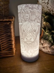 William Morris Highland Cow Lamp Art Nouveau Rechargeable Light - thumbnail 1
