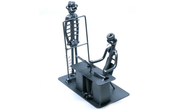 Radiology Technologist Gift - Nuts & Bolts Metal Sculpture, Chiropractor Gift, Handmade Art Figurine - image 1