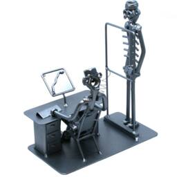 Radiology Technologist Gift - Nuts & Bolts Metal Sculpture, Chiropractor Gift, Handmade Art Figurine - thumbnail 3