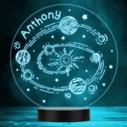 Solar System Planets Astronomy Stars Personalised Gift Multicolour Night Light - Bedroom Lamp - thumbnail 1