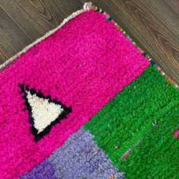 Custom Pink Boujaad Moroccan Rug Soft Shag Wool Berber Rug - thumbnail 4