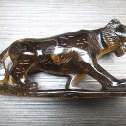 Unique Perfect Natural Tiger Eye Stone Tiger Charms Carving/Sculpture - thumbnail 3