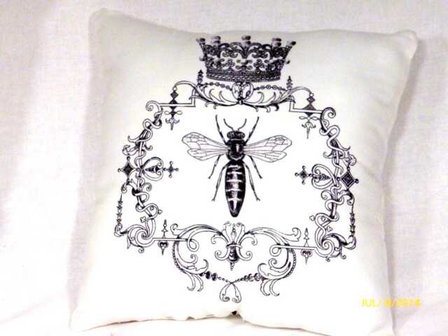 Queen Bee Pillow, Paris Pillows, French Country Decor - image 1