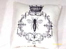 Queen Bee Pillow, Paris Pillows, French Country Decor - thumbnail 1