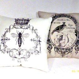 Queen Bee Pillow, Paris Pillows, French Country Decor - thumbnail 2