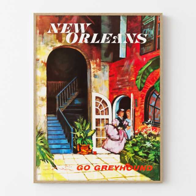 Vintage New Orleans Louisiana Travel Poster Print - Retro City Wall Art - image 1