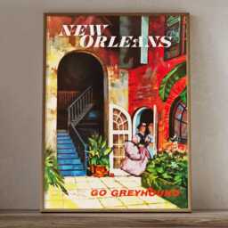 Vintage New Orleans Louisiana Travel Poster Print - Retro City Wall Art - thumbnail 2