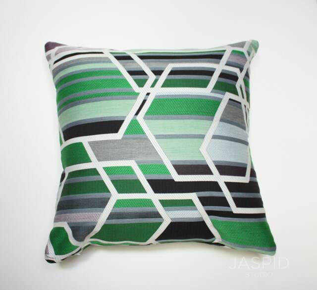 Maharam Agency Kelly Pillow Cover Green Geometric Design - image 1