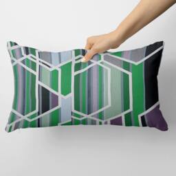 Maharam Agency Kelly Pillow Cover Green Geometric Design - thumbnail 2