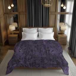 Dark Purple Abstract Comforter With Grunge Painterly Texture For Contemporary Eclectic Bedrooms #219