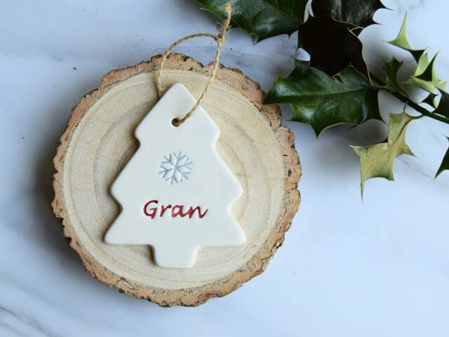 Gran, Handmade Ceramic Gran Christmas Decoration, Gift For Xmas Dec - image 1