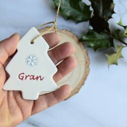 Gran, Handmade Ceramic Gran Christmas Decoration, Gift For Xmas Dec - thumbnail 2