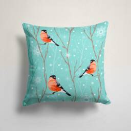 Floral Christmas Pillow Cover/Christmas Cushion Cover/Winter Tree Birds Case/Christmas Gift/Farmhouse Decor/Housewarming Gift - thumbnail 3