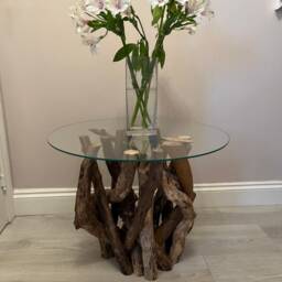Isle Of R??m Table With 50 cm Diameter Glass Top - thumbnail 2